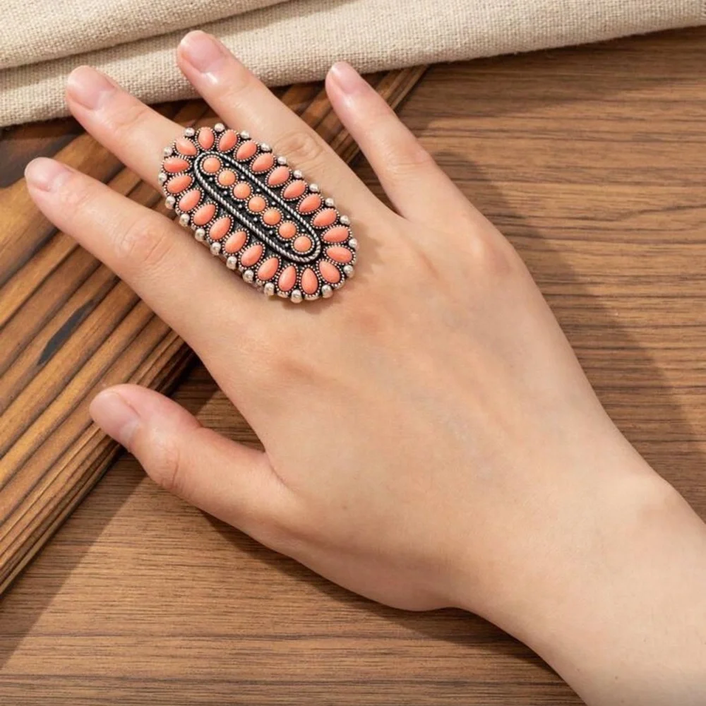 Bohemian Western Multi-Color Statement Rings